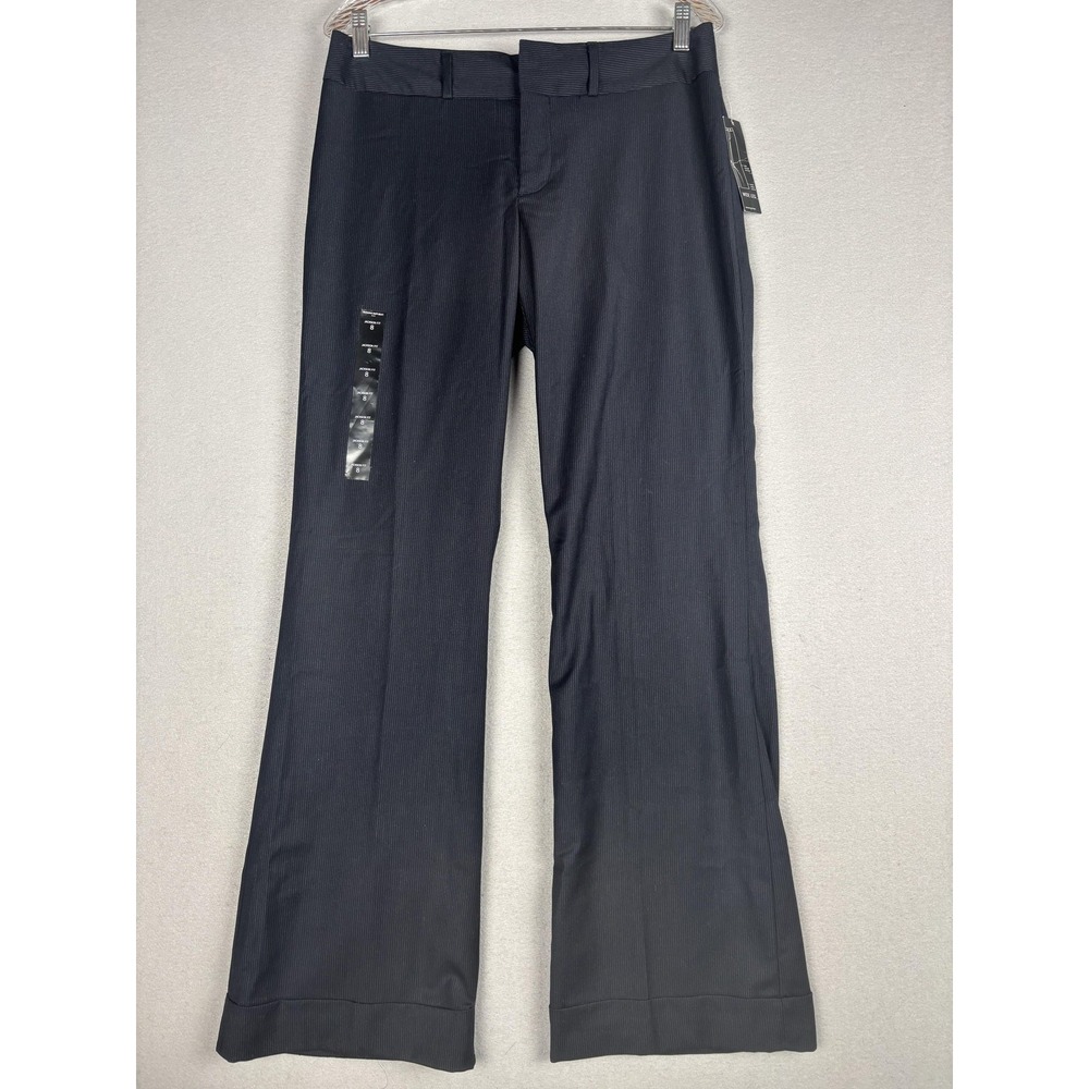 Banana Republic Pants Womens 8 Blue Jackson Fit Wide Leg Twill Pinstripe Dress